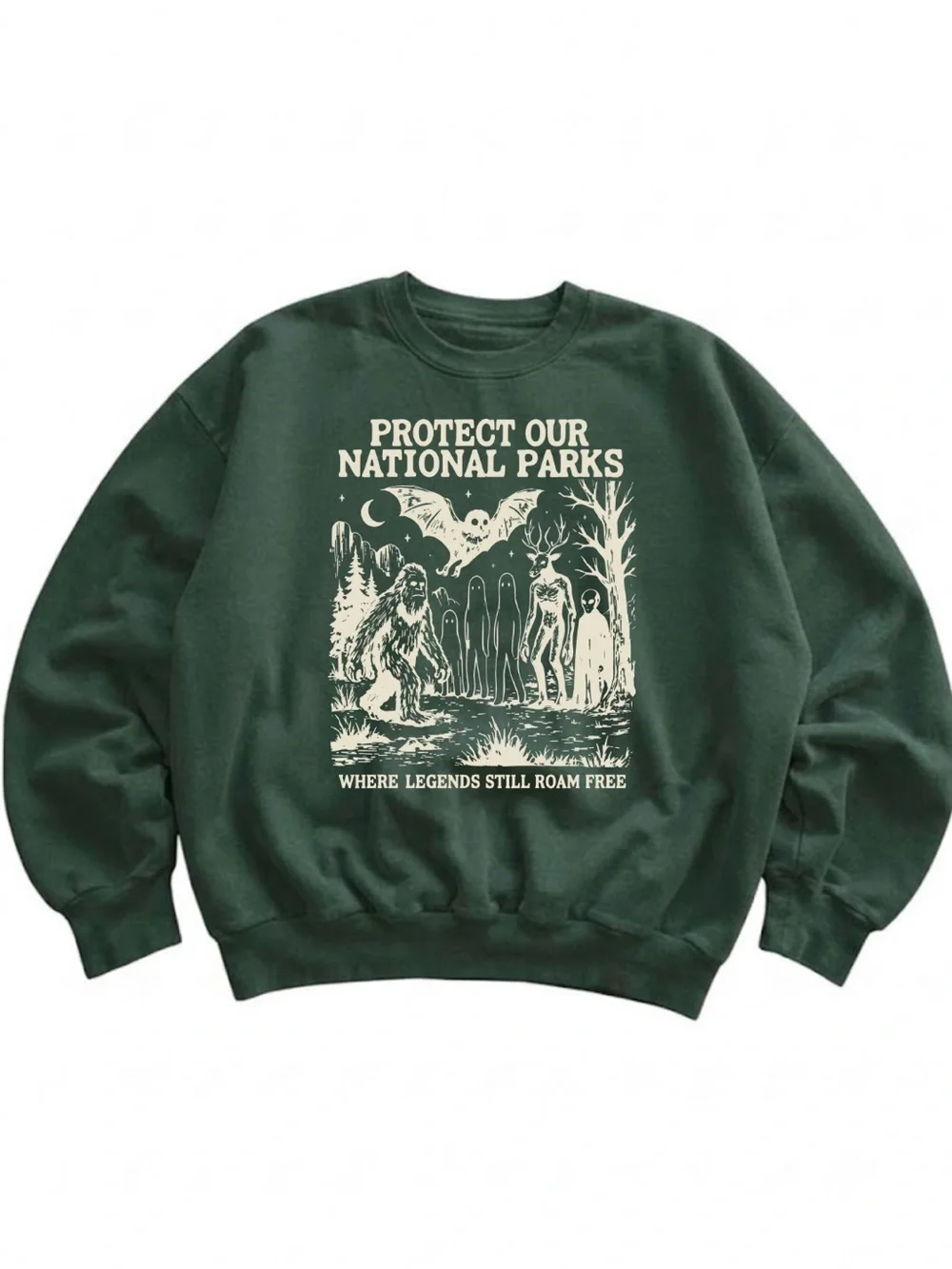 Gildan Protect Our National Parks Dark Green Graphic Sweatshirt